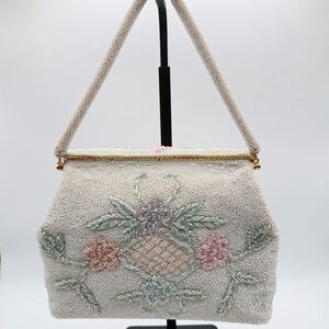 Hand Beaded Evening Bag Purse Art Deco Purse Made in Hong Kong